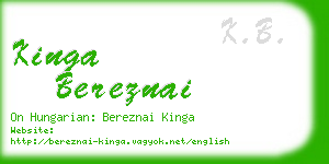 kinga bereznai business card